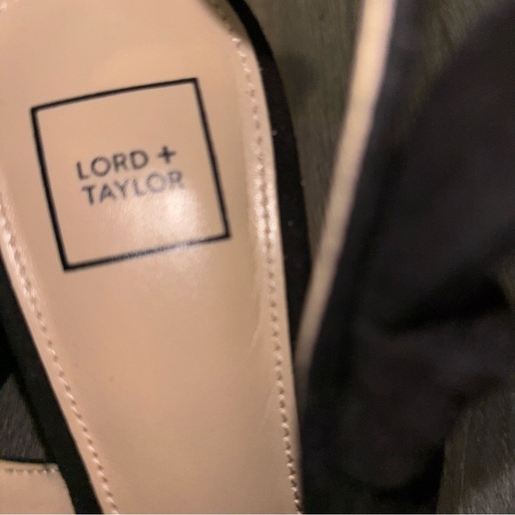 Lord + Taylor Juleeza Black Suede Leather Heels Size 8 - Picture 6 of 10